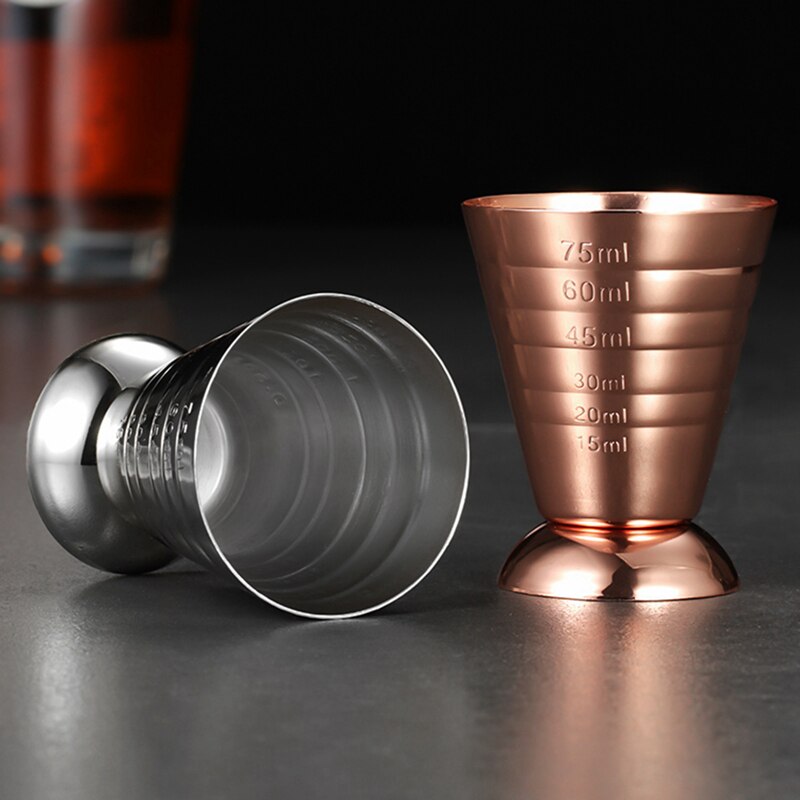 75ml Stainless Steel Graduated Measuring Cup Home Drinking Glass Bar Cocktail Measuring Cup Home Kitchen Gadget Accessories