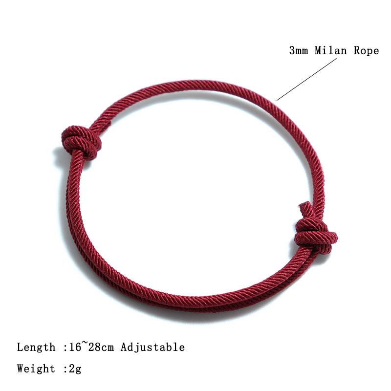 Nueva pulsera de cuerda ajustable hecha a mano para hombre, pulsera de relación de cuerda fina de 4mm, para él, Brazalete de hilo de la suerte, Pulseira