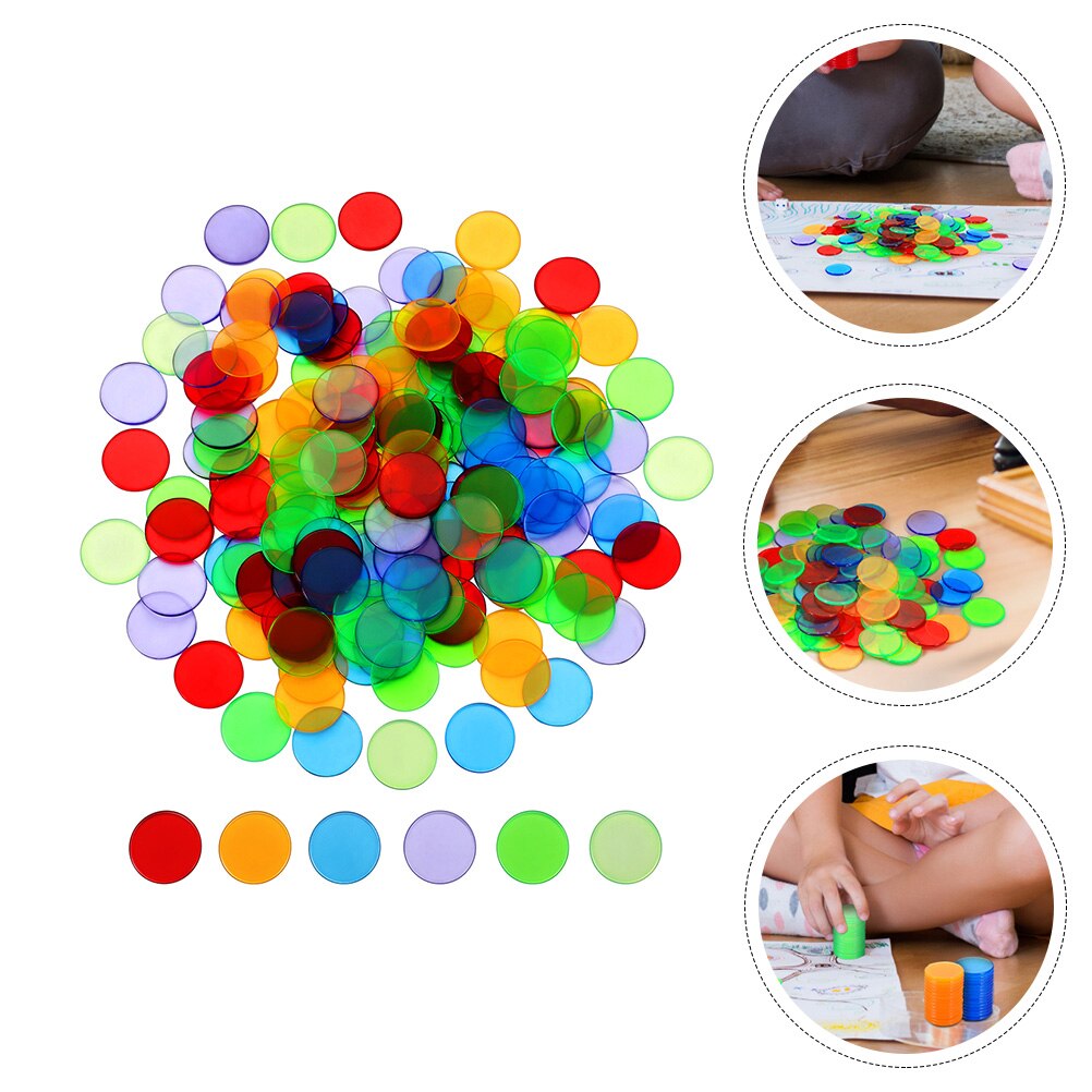 200Pcs Bingo Game Chips Colorful Useful Bingo Game Props Counting Discs Markers Accessories