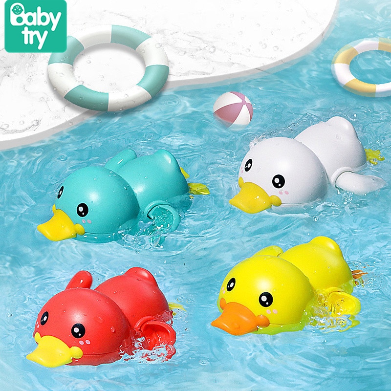 Wind-up Animals Ducks Bath Toys for Baby 0 12 24 Months Classic Toy Chain Clockwork Whale Crab for Kids Swimming Pool Water Game