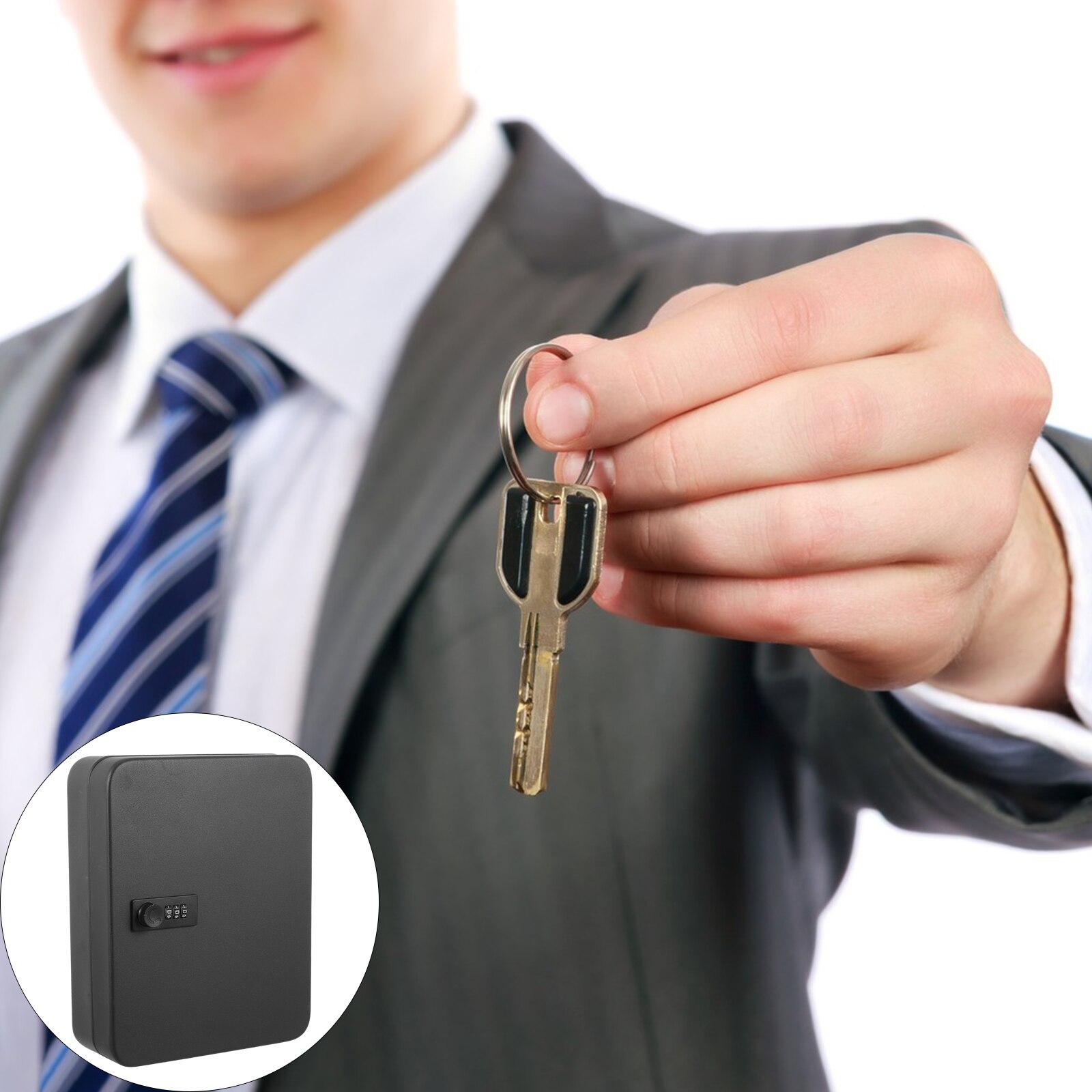 1 Set Key Management Box Key Cabinet Wall-mounted Key 48 Slots Code Box: Default Title