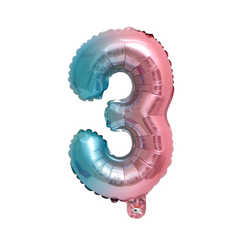 1pcs Rainbow Number Balloons Gradient Heart Star Love Happy Birthday Balloons for Birthday Baby Shower Anniversary Wedding Party