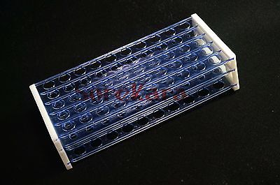 Hållbart 16mm/50 ventiler plast dubbeldäck provrörsställ plast laboratorie provrörsställ blå