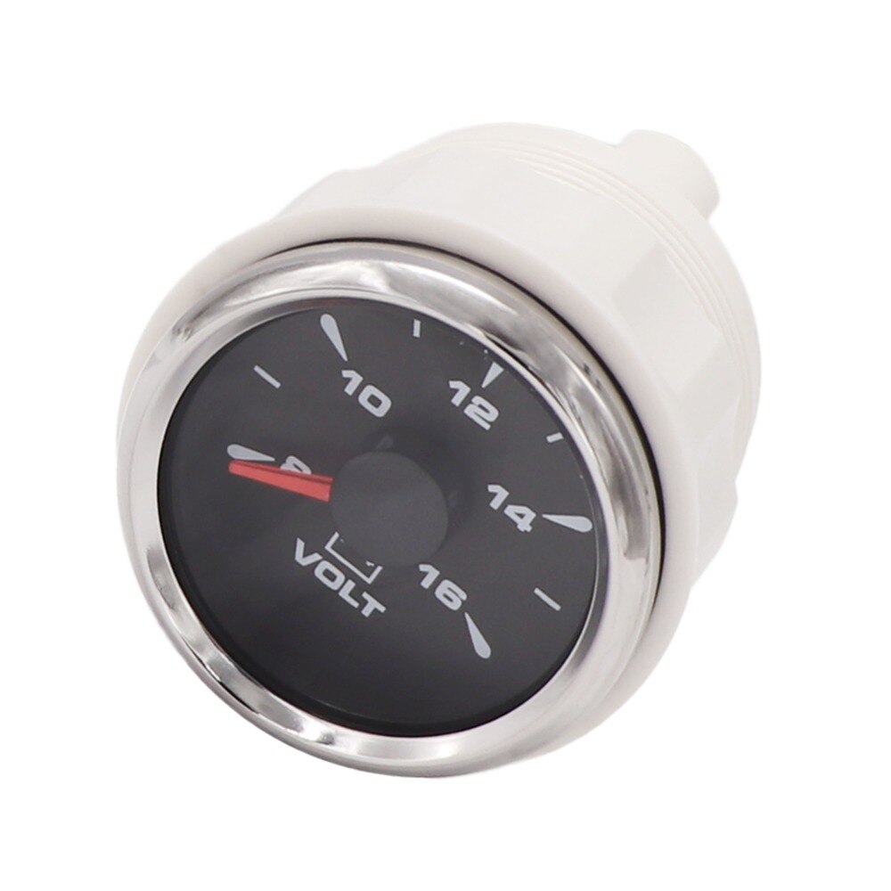 8~16V Waterproof Voltage Gauge 52mm Voltmeter Gauge With 8 Color Backlight Stainless Steel Golden Bezel Volt Meter Instrument