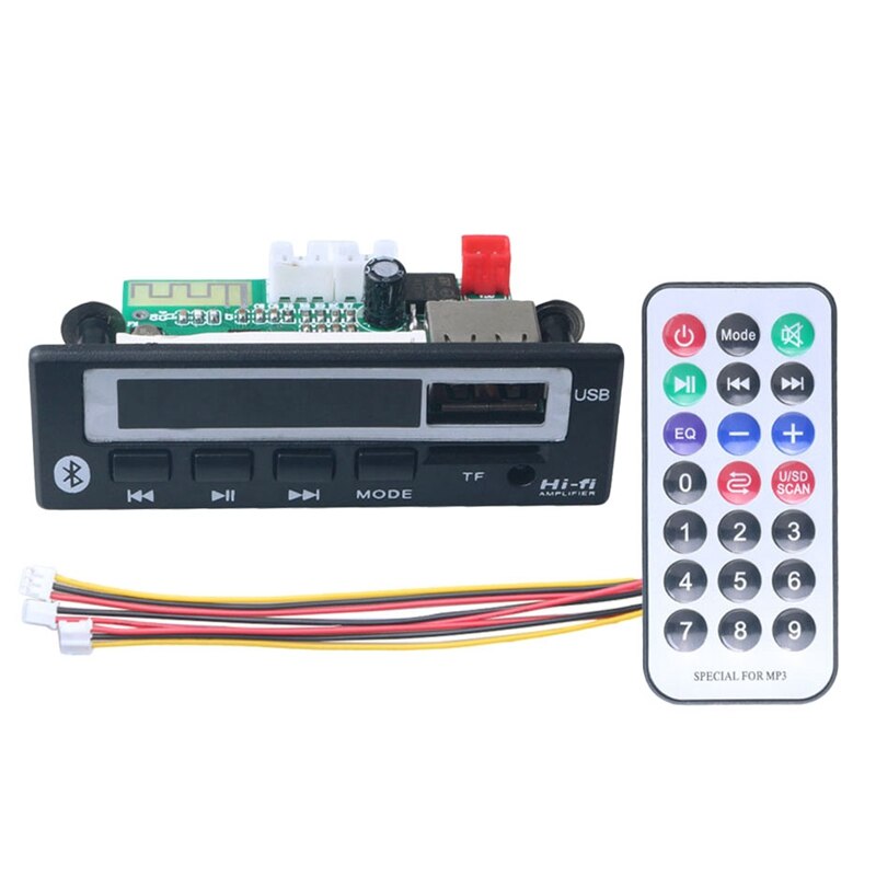 Placa decodificadora Wma Wav con Bluetooth 5,0, módulo de Audio inalámbrico de 5V y 12V, pantalla a Color, Usb, Tf, Radio Fm, accesorios para coche, novedad