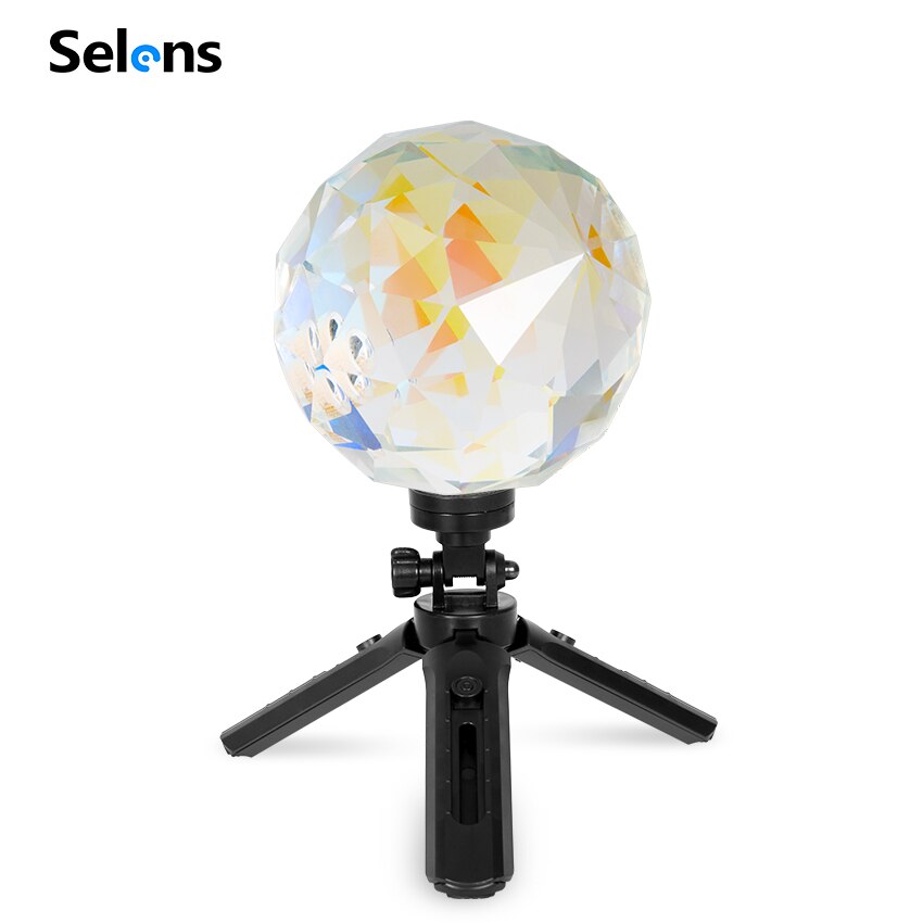 Selens Crystal Prism Stained Glass DIY Photography Studio Accessories Crystal Prism Ball With 1/4'' Screw Glass Magic Photo Ball: Round Tripod