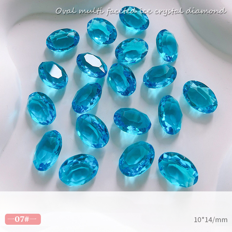 10 Uds. De joyería de cristal ovalada grande para uñas, abalorio inferior puntiagudo, decoraciones de diamantes, adornos de manicura de alta transparencia de lujo: Rojo
