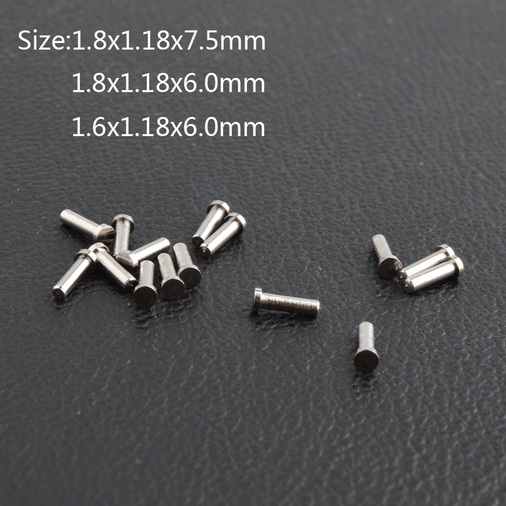 100PCS eyeglass single rivets single metal pin for eyeglass hinges or temples 1.18mm diameter 7.5mm 6.0mm lengt