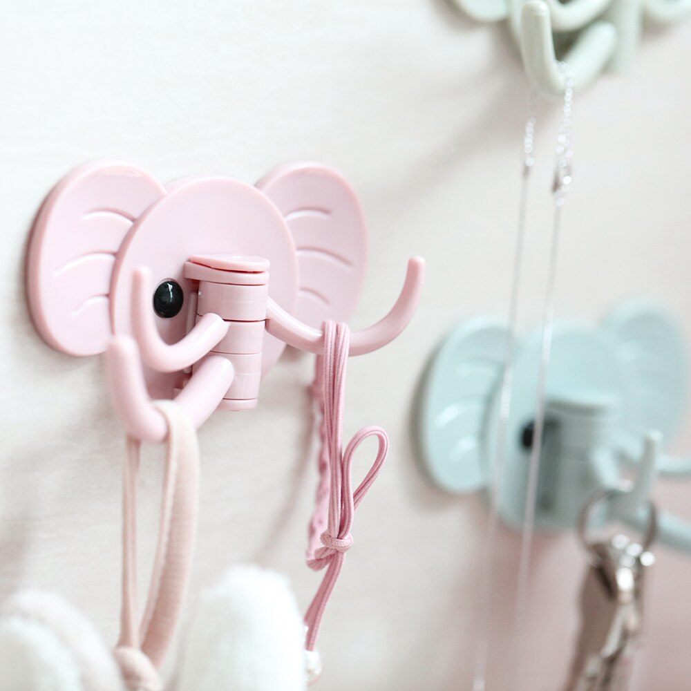 Rotary Elephant Traceless Sticking Hook Towel Storage Rack Seamless Adhesive Hooks Wall Hanger Bathroom Kitchen Supplies