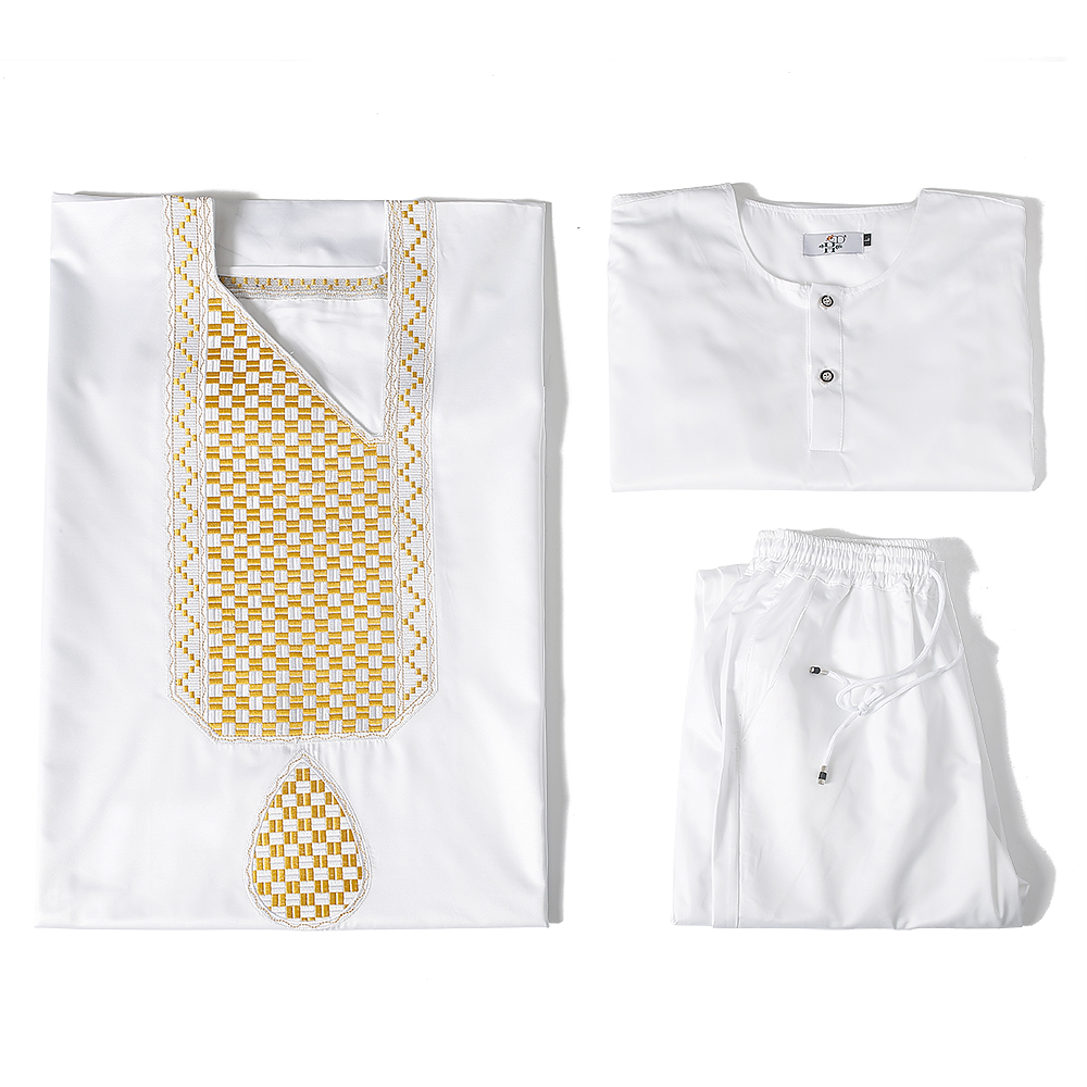H &amp; D – vêtements africains traditionnels pour hommes, ensembles musulmans, Agbada, Boubou, chemise, pantalon, aide Mubarek, tenue formelle