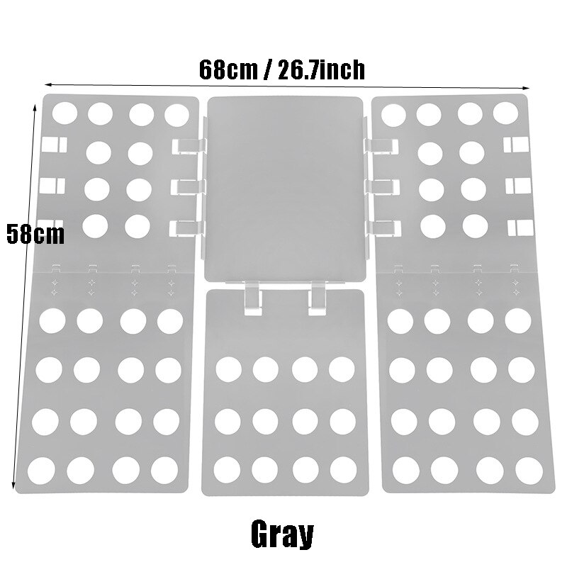 Planche à plier les vêtements pour adultes et enfants, pliage de dossier en plastique pratique détacha toutes les tailles pliage rapide des vêtements t-shirts: Gray for adult