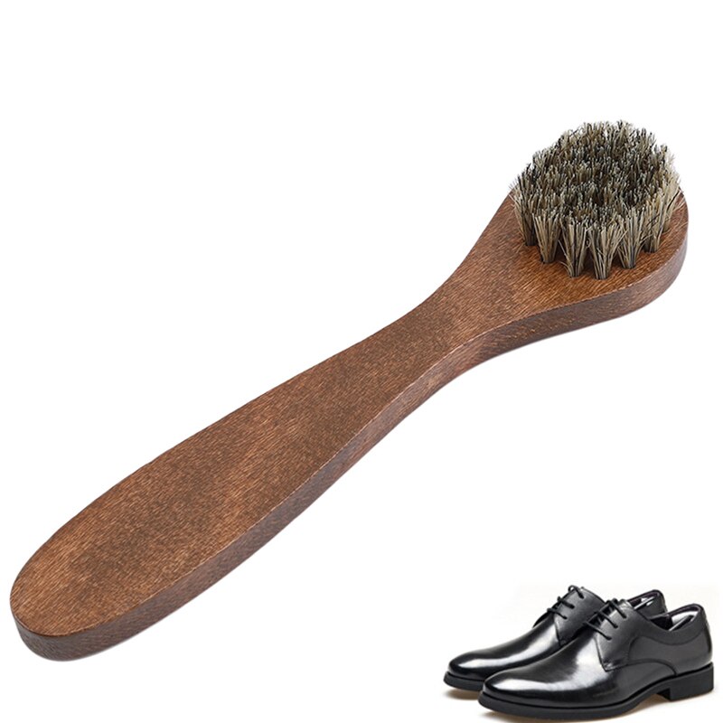 Multipurpose Washing Brush Long Wood Handle Bristle Horse Hair Brush Shoe Boot Polish Shine Cleaning Tools Leather Shoe Helper