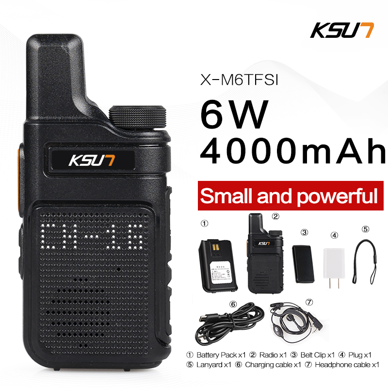 KSUN-Mini Walkie Talkie portátil, Radio de dos vías, de M6, PMR 446: 1PCS M6