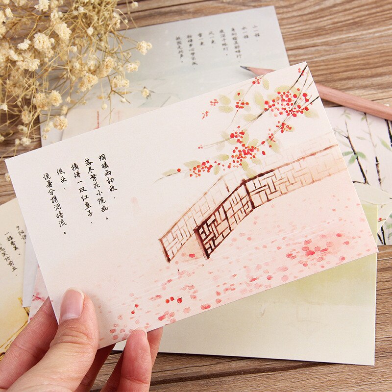 30 Sheets/Set Cute Chinese Style Postcard Greeting Card Birthday Letter Paper Card Card Message Card School Supplies