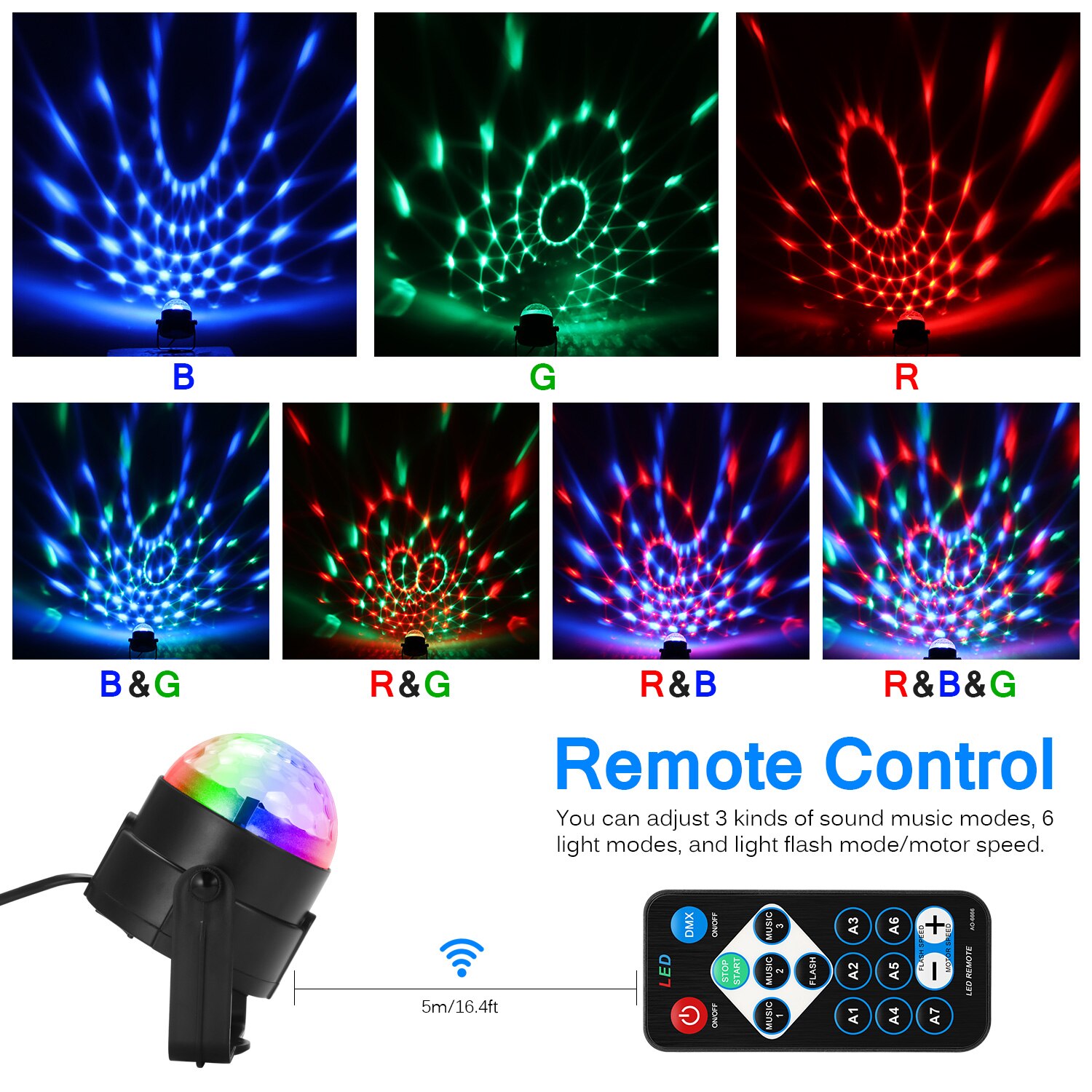 Disco Bal Roterende Sound Activated Strobe Stage Lamp Voor Verjaardag DJ Kids Xmas Lumiere Soundlights LED Kerstverlichting Outdoor