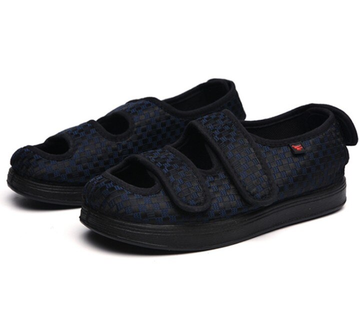 Women&#39;s Extra Wide Width Adjustable Diabetes Edema Slippers Swollen Fat Feet Walking Indoor Outdoor Orthopedic Sandal Shoe: LD Bl42 InnerL265mm