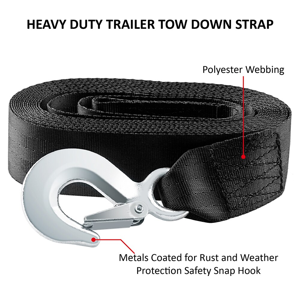 DELUXE BOAT TRAILER REPLACEMENT WINCH STRAP 48mm x 6m WITH SNAP HOOK QUICK