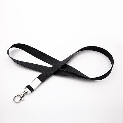Hanging Neck Rope Lanyard for ID Card Holder ID Pass Card Name Badge Holder Keys Metal Clip: Black