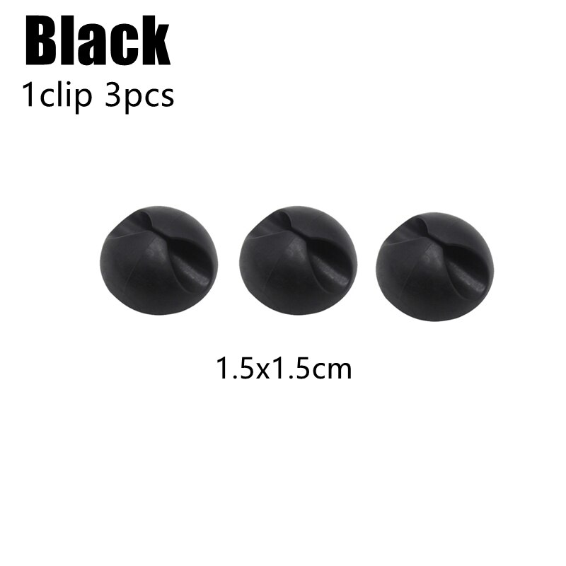 Cable Management Cord Organizer Kit Self Adhesive Cable Clips Cord Desk Wire Ties Fixer for TV PC Computer Headphone Line Holder: 3pcs Black (1 clip)