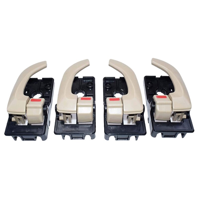 4PCS Car Interior Door Handle Left Right Inside Door Handle Replacement Set for Hyundai Tucson 2005 Beige