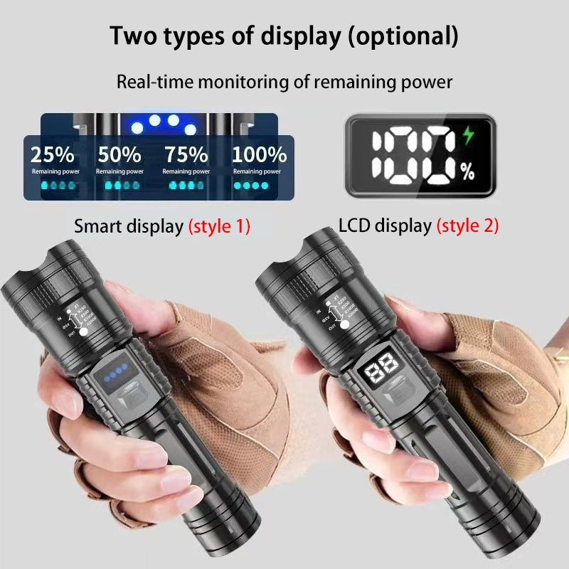 Xiaomi High Power LED Flashlight Rechargeable Flashlight With Side Light Super Bright Long Shot Outdoor Camping Hiking Emergency