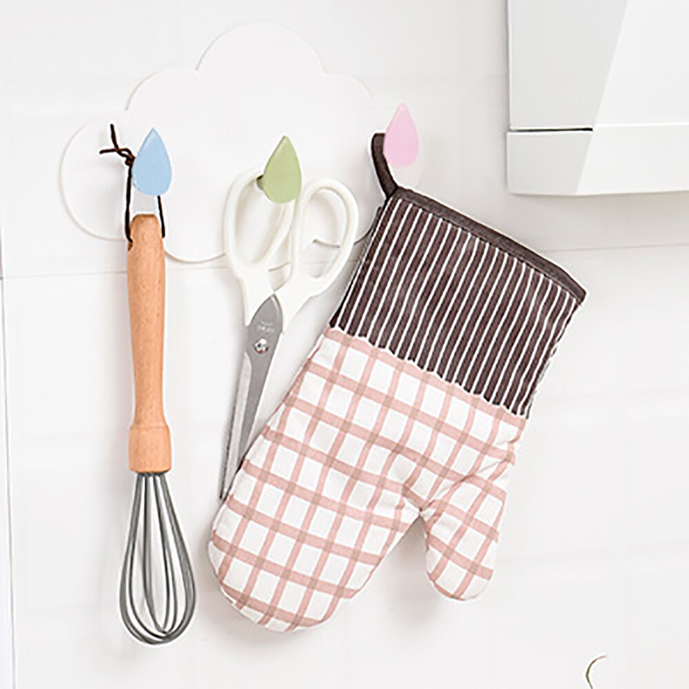 Cute Star Moon Cloud Shape Nail-free Wall Clothes Hooks Kids Room Decorative Key Hanging Hanger Kitchen Storage Hook: CloudRain