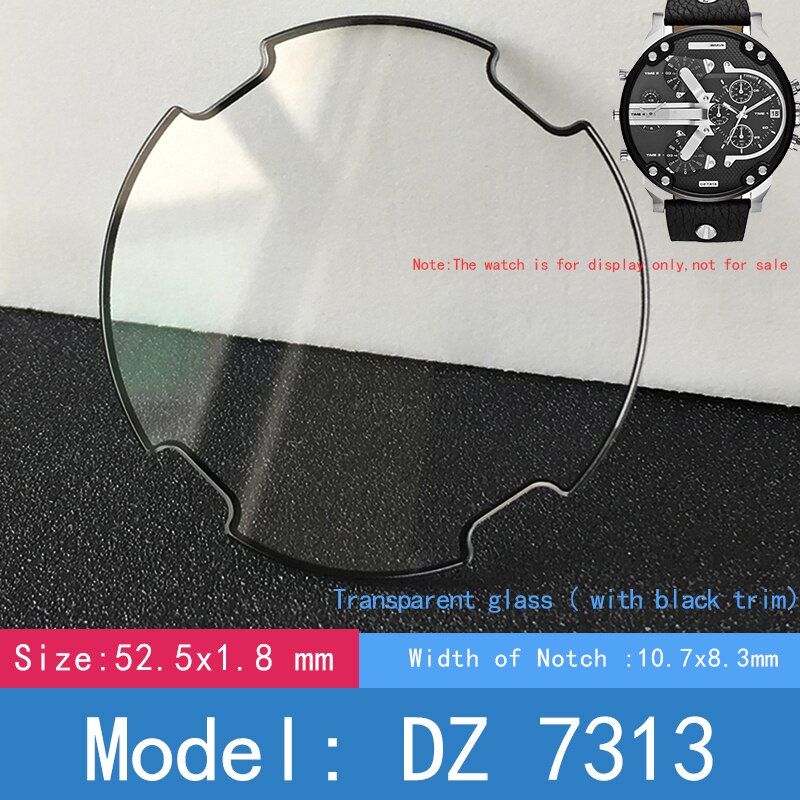 Watch crystal For Diesel DZ 7264 7258 7259 7270 7331 7370 Mineral glass Replacement repair parts: DZ 7313