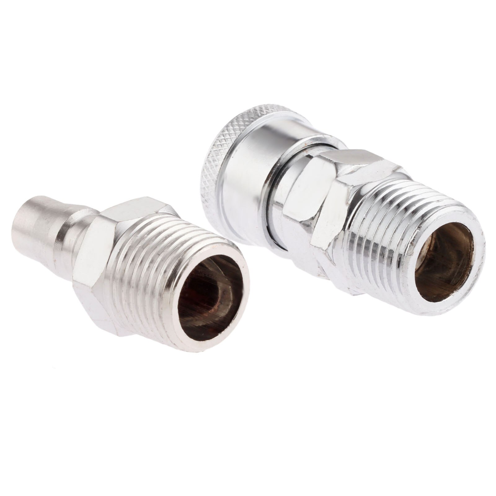 2Pc Iron Pneumatic Euro Air Line Hose Compressor Connector Quick Release 1/2" BSP Male Thread Coupler Fittings SM40 PM40