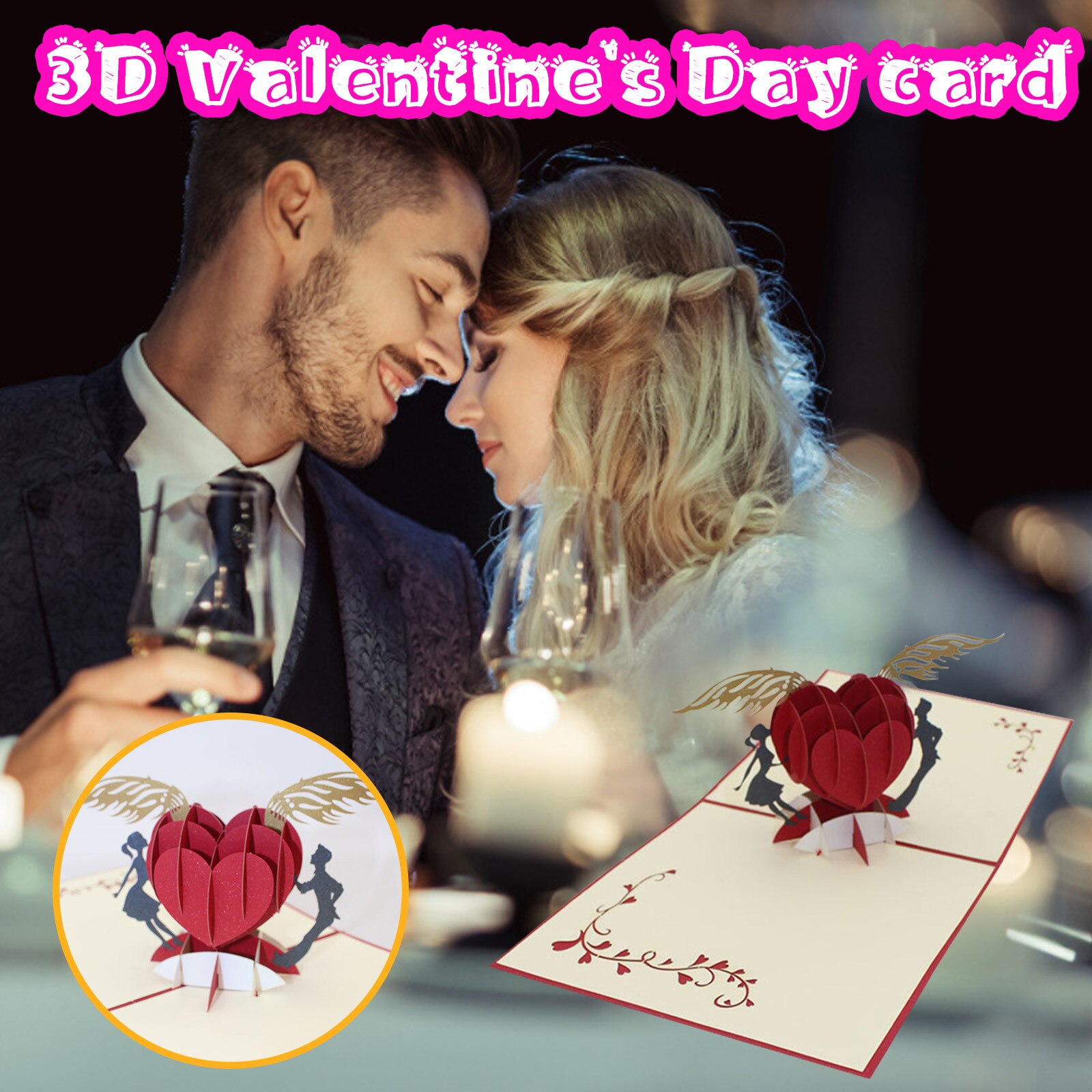 3D Popped Greeting Card Love Romantic Wedding Valentine's Day Cards Dec 1st