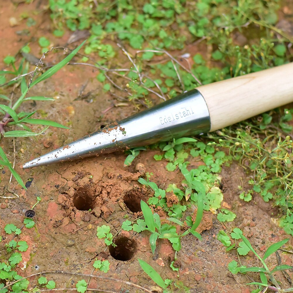 Dibber for Planting Seeds Long Handle Hand Held Bulb Planter Tool for Planting Seeds Seedling Gardening Puncher Supplies