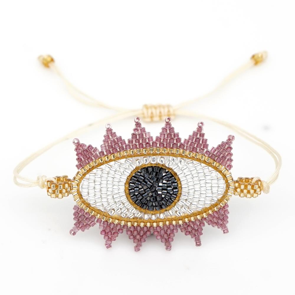 Bluestar Boho Miyuki Armband Voor Vrouwen Hart Turkse Evil Eye Pulseras Mujer Moda Femme Klinknagel Armbanden Handgemaakte Cadeau: D