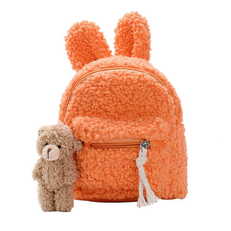 Kids Peuter Pluche Rugzak Leuke Bunny Oor Kleuterschool Schooltas Winter Warm Fleece Dagrugzak Outdoor Reistas Voor Jongens Meisjes