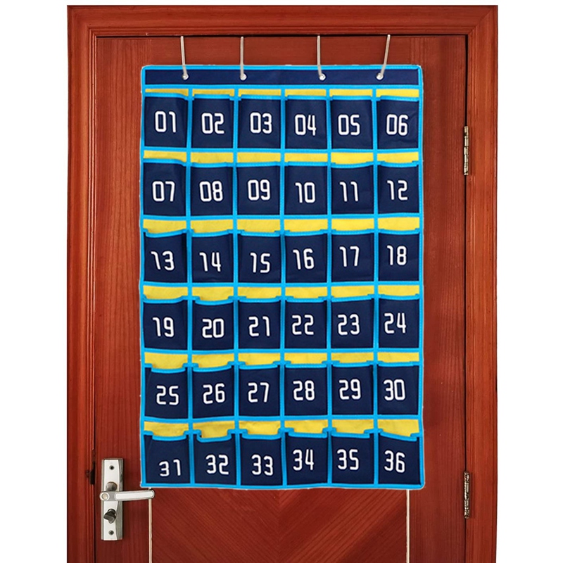 Sac de rangement suspendu pour téléphone portable, 36 poches numérotées, organisateur suspendu pour salle de classe, supports de calculatrice pour téléphone portable