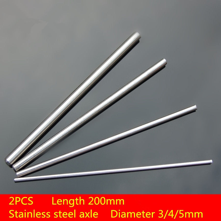 2 STKS PC029 Diameter 3/4/5mm rvs as lengte 200mm Stalen as Speelgoed assen Model accessoires Anti-druk roestwerende