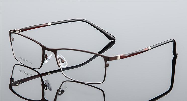 Mannen Brillen Frame Pure Titanium Optische Bril Recept Bril Volledige Rand Brillen Metalen Frame Bril Frame: Brown