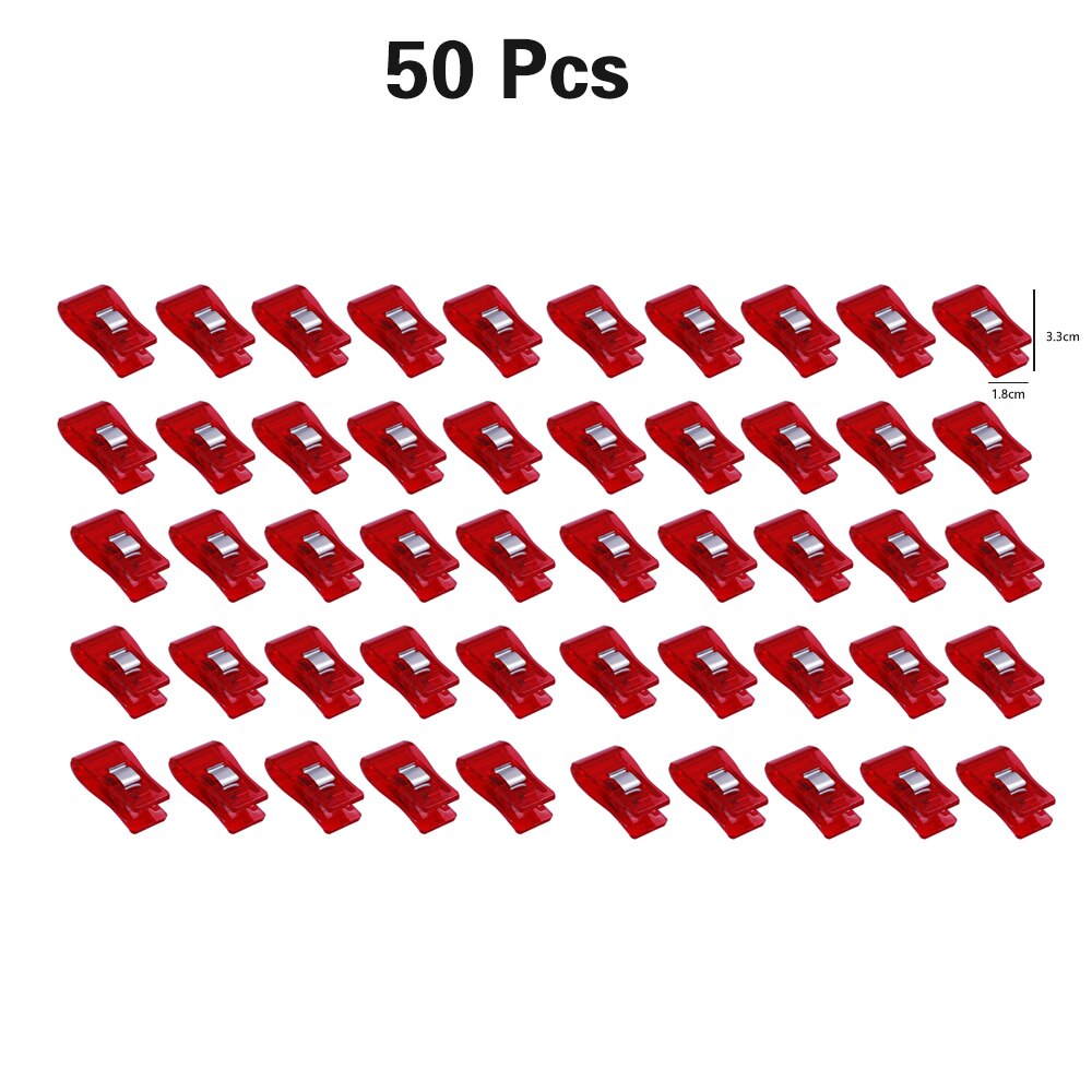 50/20/10Pcs Multicolor Kledingstuk Clip Patchwork Naaien Clip Plastic Klemmen Quilten Crafting Haken Breien Veiligheid Clip: 50pcs Red