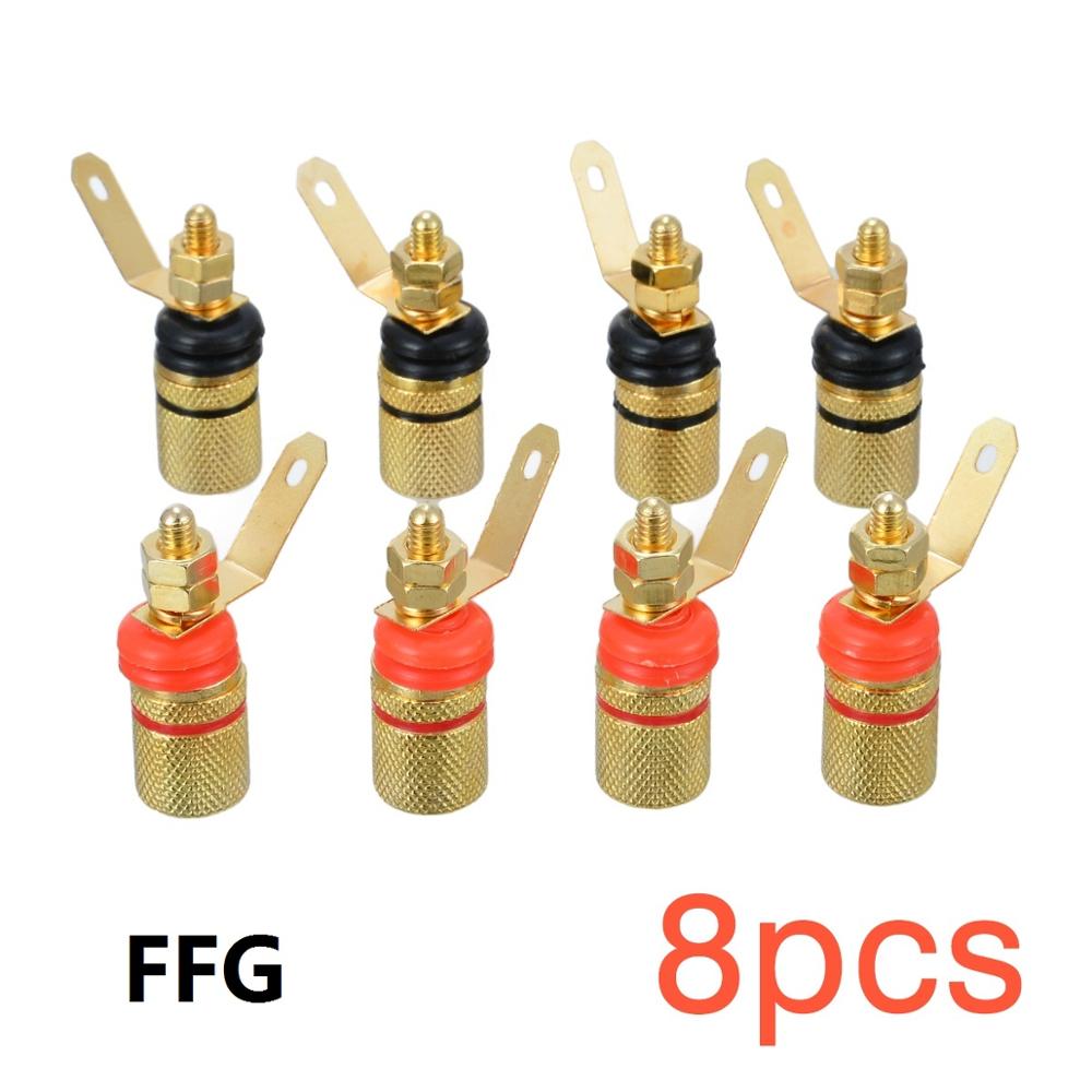 8 stücke Gold Überzogene Verstärker Lautsprecher Terminal Bindung Post Banane Steckdosen Anschlüsse Geeignet Für 4mm Banane Stecker Stecker: Ursprünglich Titel
