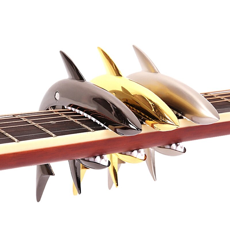 Zinc Alloy Guitar Capo Shark Capo for Electric Guitar with Good Hand Feeling, No Fret Buzz and Durable