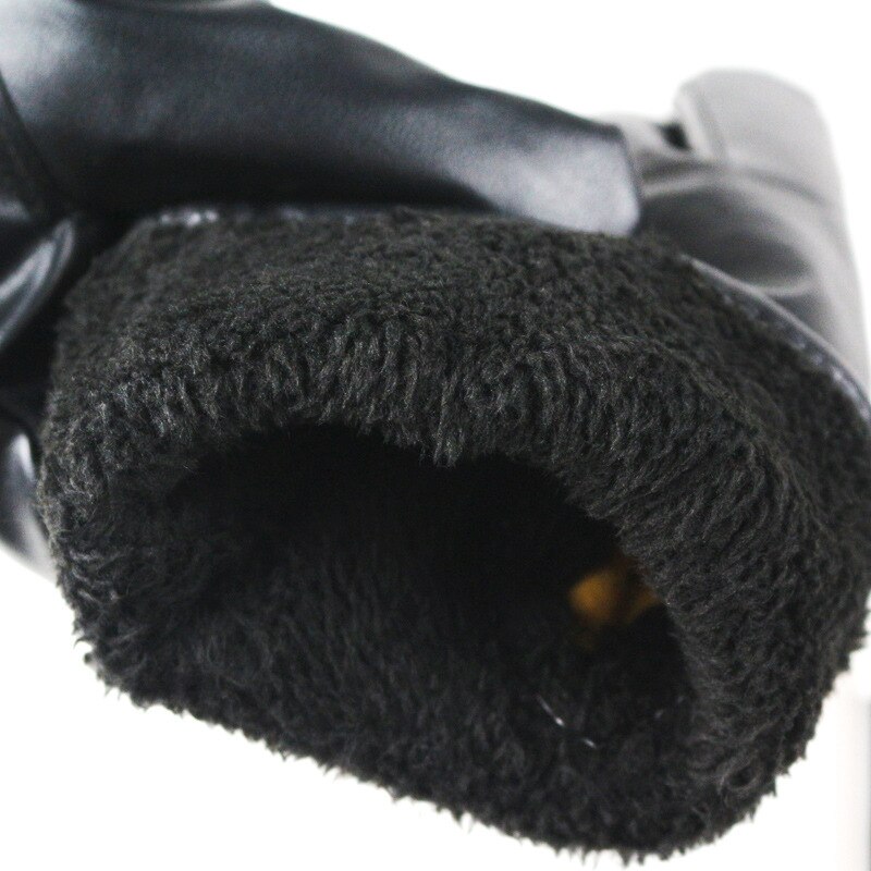 Guantes de invierno para hombre, de lujo, de piel sintética, Cachemira, guantes cálidos para conducir, resistentes al agua, para exteriores