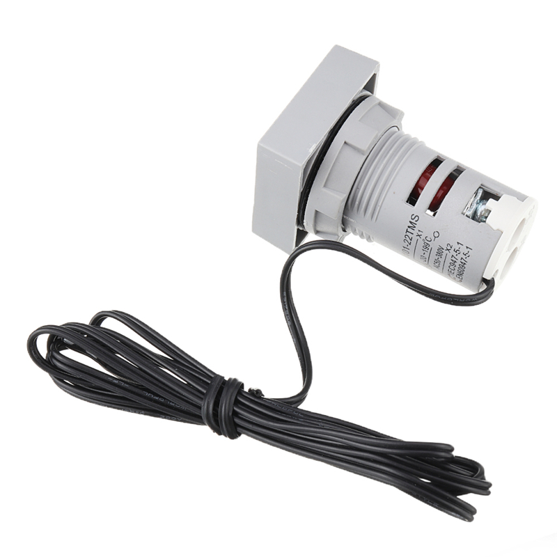 Mini Crystal Film Square LED Digital Thermometer Signal Light AC 50-380V 220V Temperature Meter Indicator -20-200 1m Sensor