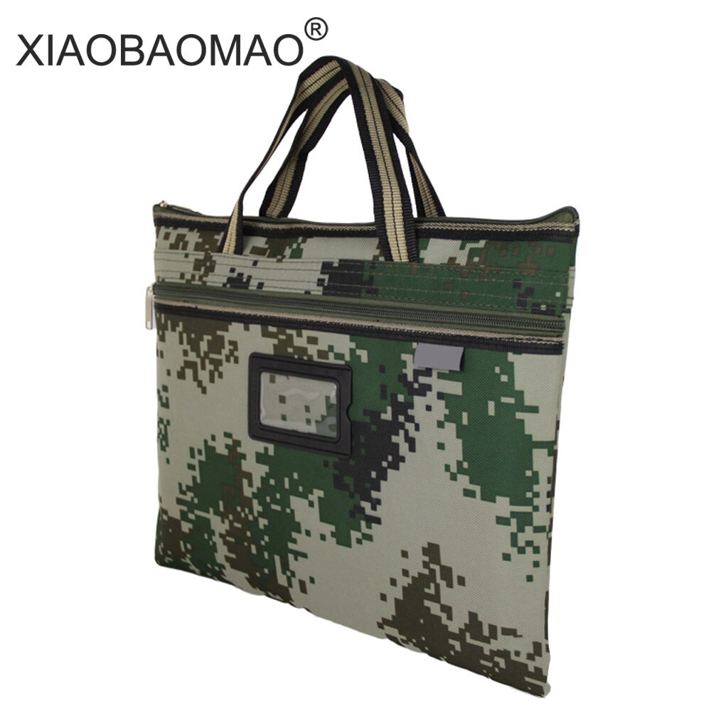 Large capacity men's business file organizer camouflage series document folder A4 file bag canvas office supplies