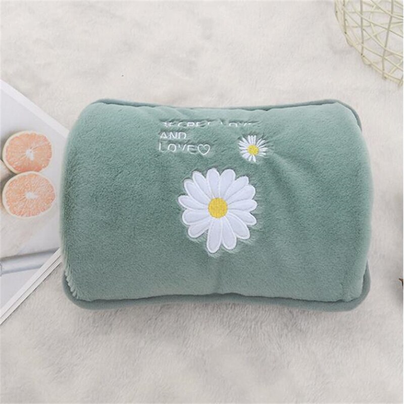 Rechargeable Electric Water Bottle For Pain Relief In Winter Fluffy Home Water Bottle Reusable Hand Warmer Water Bag: J