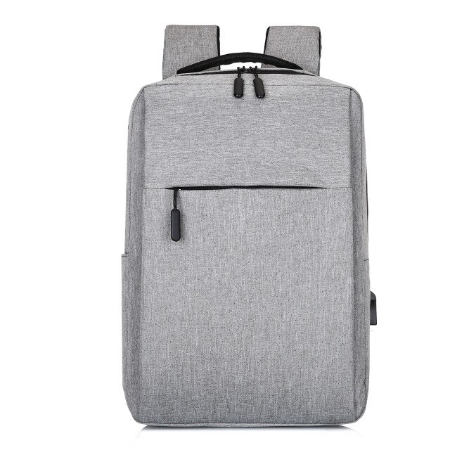 Pochette d'ordinateur femmes hommes sac à dos voyage sacs à dos mâle loisirs sac à dos Mochila pochette pour ordinateur portable sac pour ordinateur portable USB sac à dos housse d'ordinateur portable: Gris