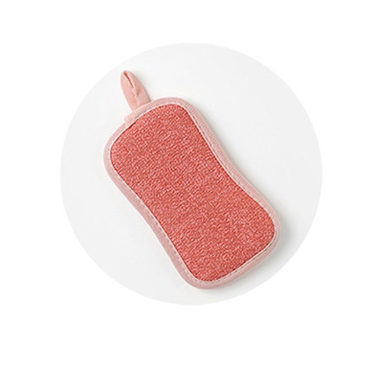 Esponja de nailon de doble cara para limpiar platos, cepillo de limpieza de descontaminación, estropajo, trapo, cocina, hogar, utensilios para lavar platos y tazas: Red