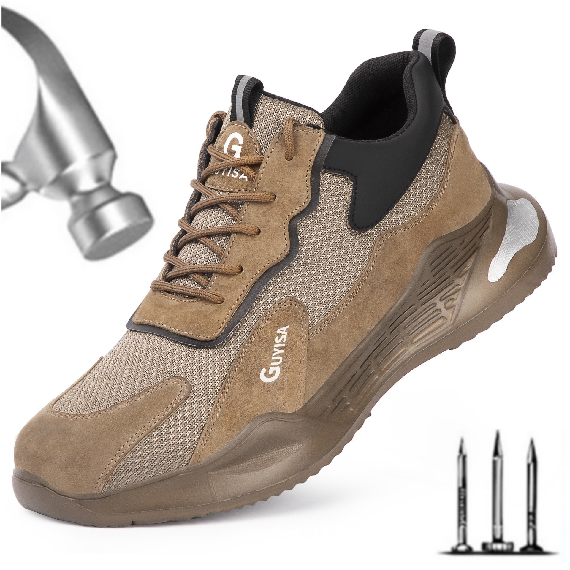 Air Mesh Steel Toe Work Shoes Breathable Working Shoes Man Safety Lightweight Puncture-Proof Safety Boots