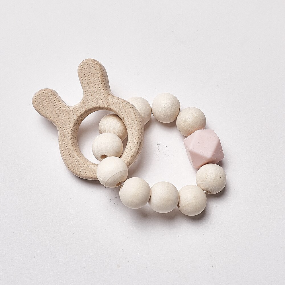 Baby bijtring Pasgeboren Chewable Verpleging speelgoed Baby Bijtring Armband Kettingen houten decoratie Natuurlijke stop Zuigen Duim YZL021: YZL021D