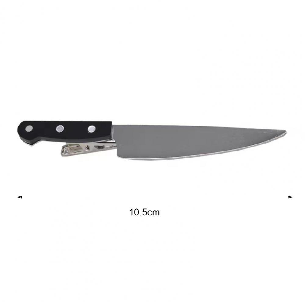 Cuchillo de emulación divertido, pinzas para el pelo, forma de cortador, horquilla tipo espejo, cortador de bordes, horquilla, pinza para el pelo, horquilla de flequillo para niñas: Default Title