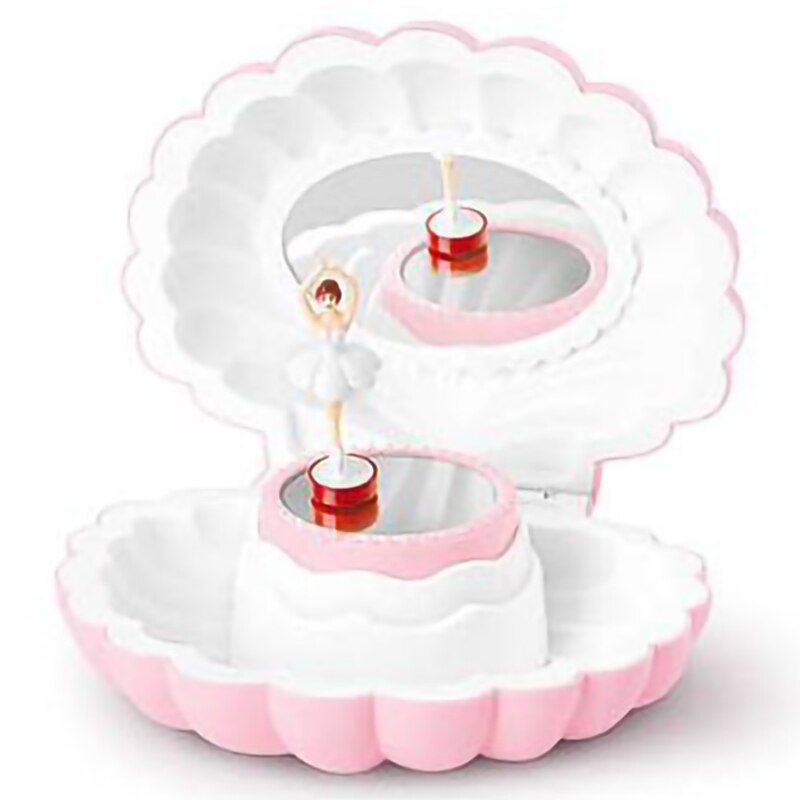 Caja musical bailarina, joyero, de cumpleaños para novia, decoración del hogar, adornos navideños para el hogar rosa claro: Default Title