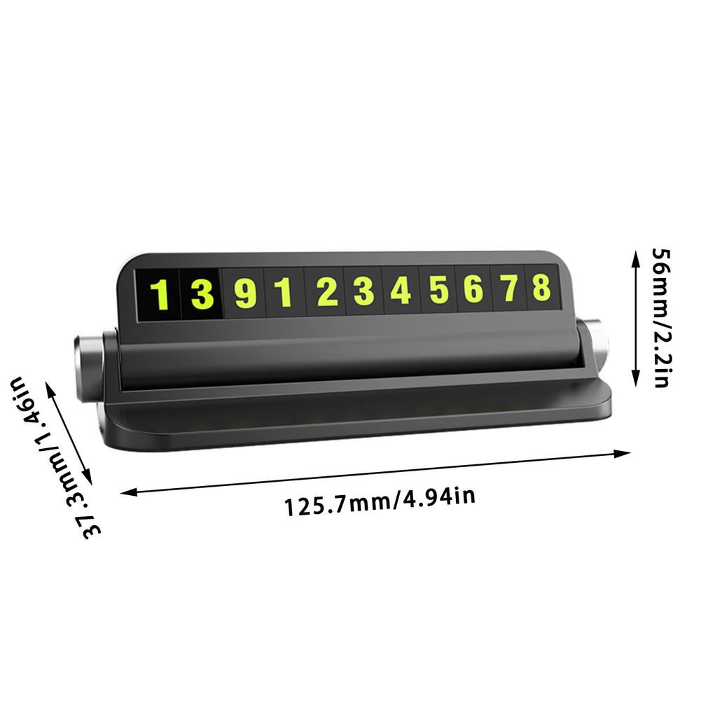 6 In 1 Lichtgevende Auto Parking Nummerplaat Auto Tijdelijke Parkeerkaart Sticker Auto Tijdelijke Stop Teken Telefoon Houder Card inserter