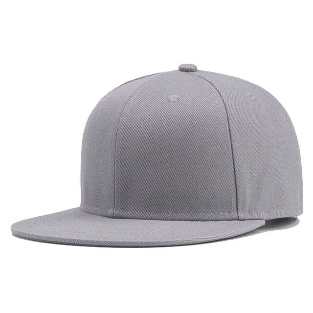 Solid sort hip hop flade hatte snapback seje mænd billige baseball kasketter kvinder casual kasket gorras planas hip-hop hat 16 farver: Lysegrå